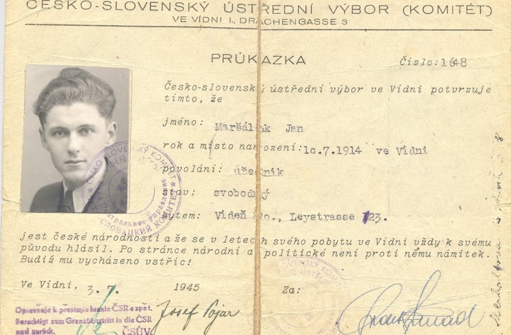 Hans Maršálek Personalausweis 1945